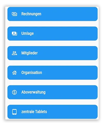 Adminbereiche in der App