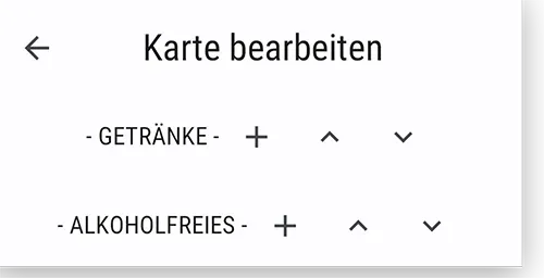 Kategorien ordnen in der App