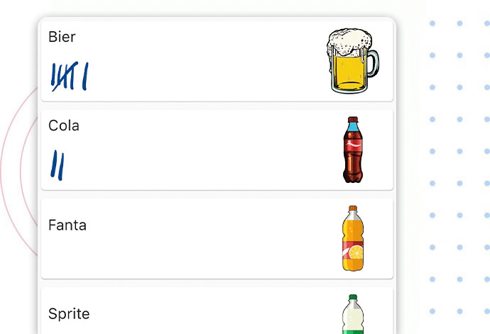Persönliche Strichliste in der Getränkewart App