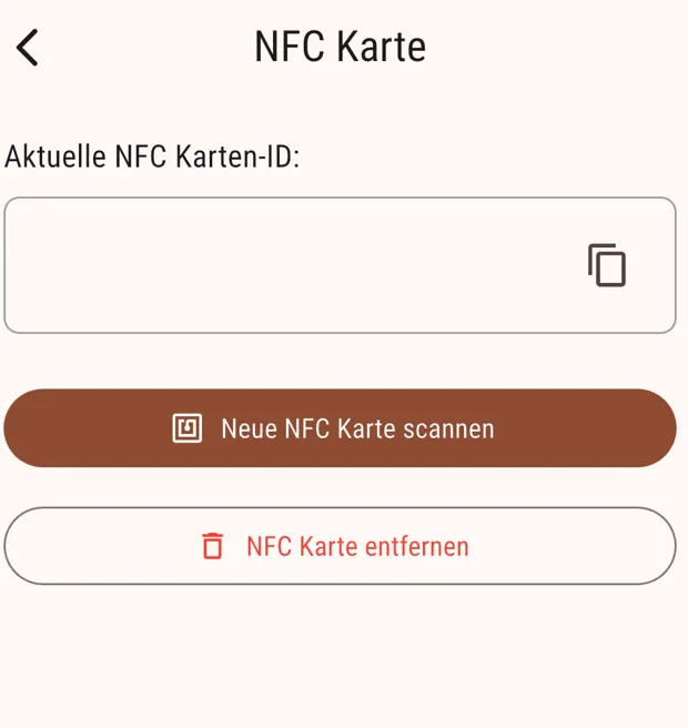 NFC-Karte im Profil zuweisen