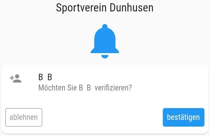 Mitglied bestätigen in der Admin-Ansicht