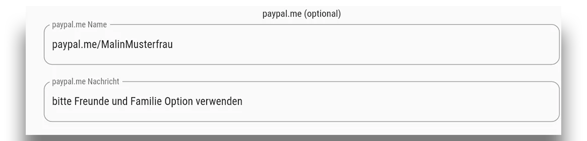 PayPal Konfiguration im Adminbereich
